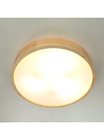 Licht-Erlebnisse Deckenlampe Ø 47 x (H)8 cm in Kiefer