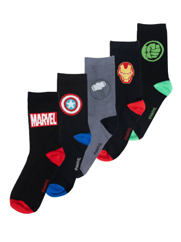 Marvel 5er Pack Marvel Socken Sneaker Strümpfe in Mehrfarbig