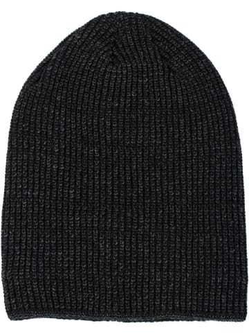 styleBREAKER Feinstrick Beanie Mütze in Schwarz-Grau