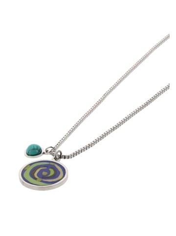 IZIA Women Necklace With Lobster Clasp in Silver Turquoise