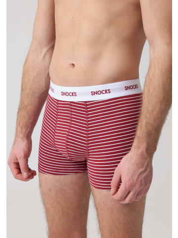 SNOCKS Boxershorts aus Bio-Baumwolle 6 Stück in Dunkelrote Streifen