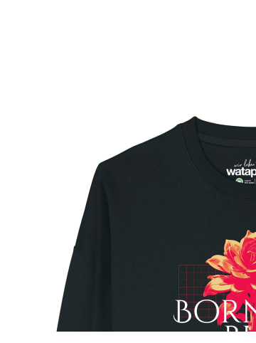 wat? Apparel Sweatshirt Born to bloom in Schwarz