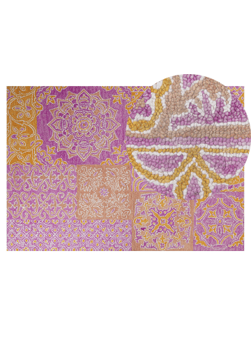 Beliani Vintage AVANOS in Bunt/Rosa/Gelb - (W) 140 x (H) 1.5 x (L) 200 cm