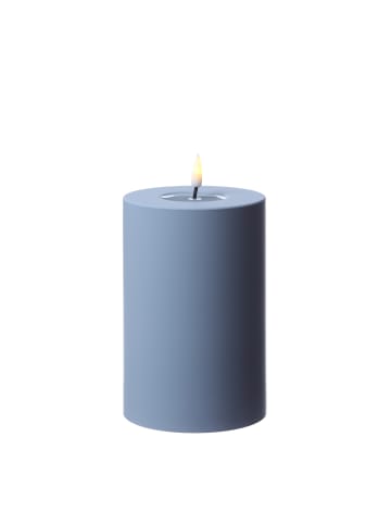 Deluxe Homeart LED Kerze Mia Kunststoff für Innen/Außen flackernd H: 15cm D: 10cm in blau