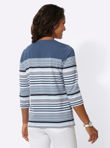 WITT WEIDEN Shirt in jeansblau-ecru-geringelt