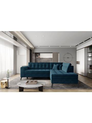 MF Design Lenny Recamiere Rechts in Dunkelblau -  (L) 210 x (B) 260 x (H) 93 cm