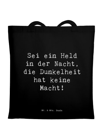 Mr. & Mrs. Panda Schultertasche Spruch Angst vor Dunkelheit über... in Schwarz