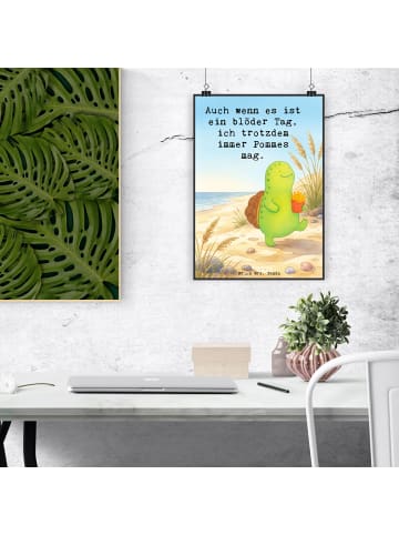 Mr. & Mrs. Panda Poster Schildkröte Pommes Design mit Spruch in Weiß