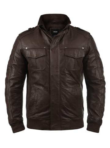 !SOLID Lederjacke in braun