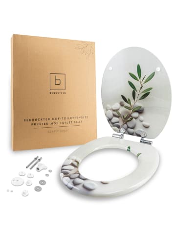 Benkstein WC-Sitz MDF hellgrau bedruckt grau