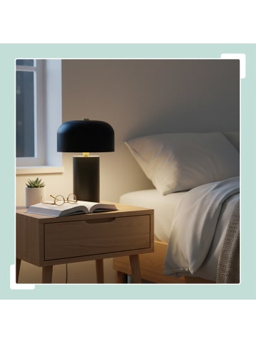 relaxdays Tischlampe "Pilz" in Schwarz - (H)40 x Ø25 cm