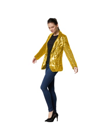 tectake Damen-Jackett mit glitzernden Pailletten, gold