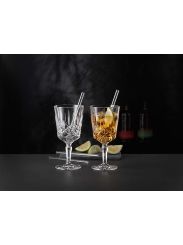 Nachtmann 2er Set Cocktailgläser mit Glastrinkhalmen Noblesse 355 ml in transparent