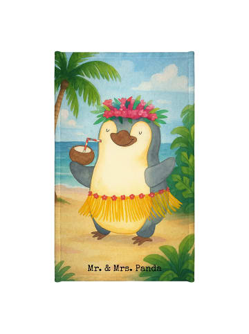 Mr. & Mrs. Panda Gästehandtuch Pinguin Kokosnuss Design ohne Spruch in Weiß
