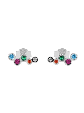 Adeliás Damen Ohrringe – Ohrstecker aus 925 Silber mit Zirkonia in silber