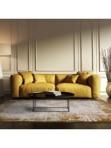 KADIMA DESIGN Teppich Velours, Geometrisches Muster, Schlafzimmer, Weich in Senfgelb