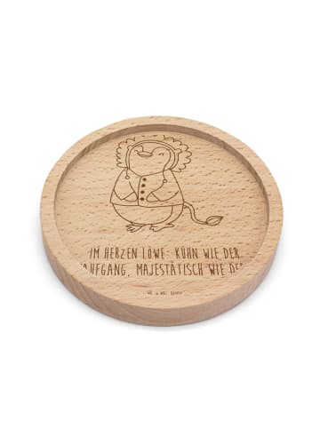 Mr. & Mrs. Panda Glasuntersetzer Löwe Astrologie mit Spruch in Transparent