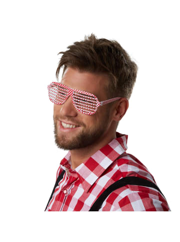 tectake Partybrille in Einheitsgröße, rot/weiß