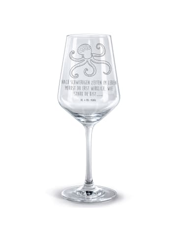 Mr. & Mrs. Panda Trinkglas Tintenfisch mit Spruch in Transparent