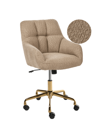 Beliani Bürostuhl PALMDALE in Braun/Schwarz/Gold - (W) 58 x (H) 87 x (L) 61 cm