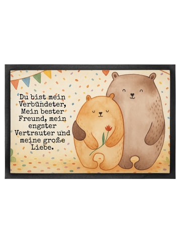 Mr. & Mrs. Panda Schmutzmatte Bären Liebe Design mit Spruch in Weiß