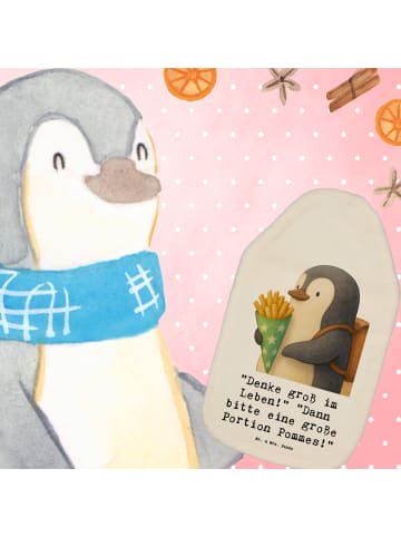 Mr. & Mrs. Panda Wärmflasche Pinguin Pommestüte mit Spruch in Weiß