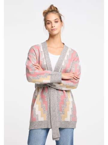 usha FESTIVAL Damen Offener Strickcardigan in Rosa Mehrfarbig