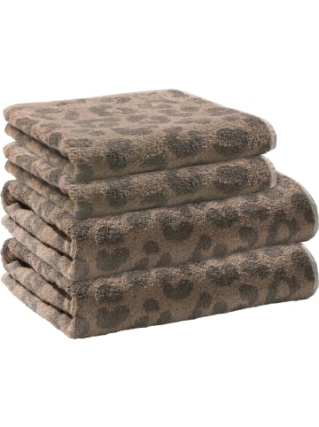 Erwin Müller Frottier, Jacquard Frottier-Set 4-teilig in beige-braun