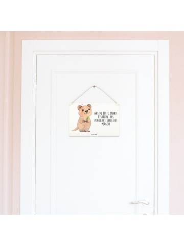 Mr. & Mrs. Panda Schild Quokka Happy mit Spruch in Weiß