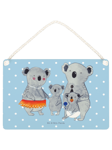 Mr. & Mrs. Panda Deko Schild Koala Familie ohne Spruch in Blau Pastell