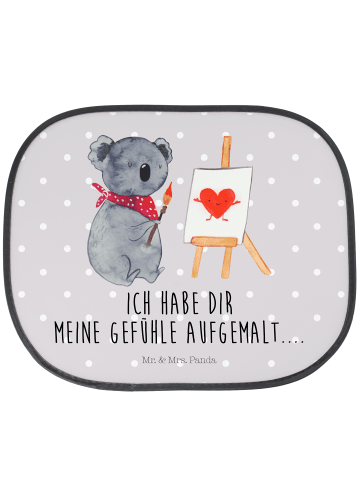 Mr. & Mrs. Panda Autofenster Sonnenschutz Koala Künstler mit Spruch in Grau Pastell
