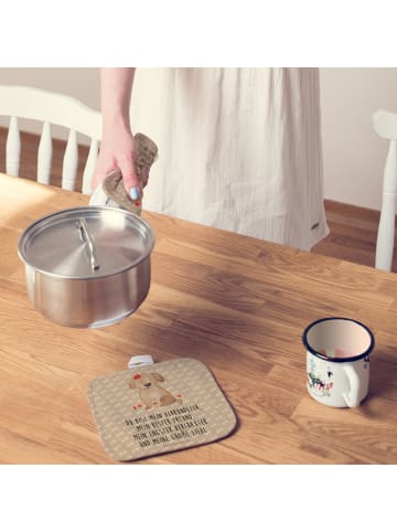 Mr. & Mrs. Panda Topfuntersetzer Hund Dame mit Spruch in Hundeglück