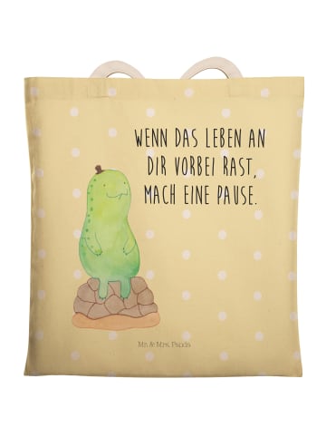 Mr. & Mrs. Panda Schultertasche Schildkröte Pause mit Spruch in Gelb Pastell
