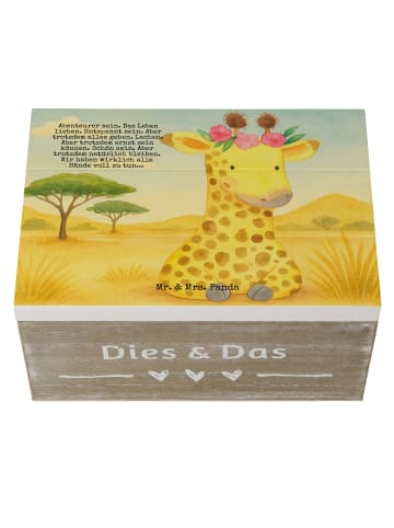 Mr. & Mrs. Panda Box Giraffe Blumenkranz Design mit Spruch in Weiß