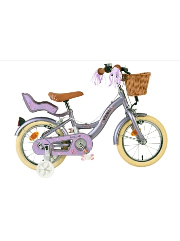 Volare Kinderfahrrad Blossom 14 Zoll ohne Rücktrittbremse, lila in lila
