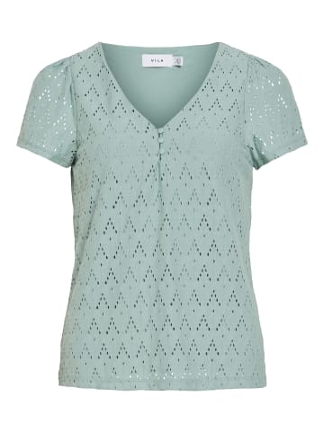 Vila Oberteil mit kurzen Ärmeln in Blue Surf