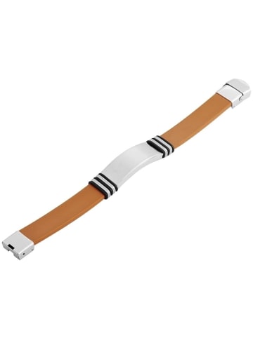 Adeliás Herren Armband aus Leder 21 cm in braun
