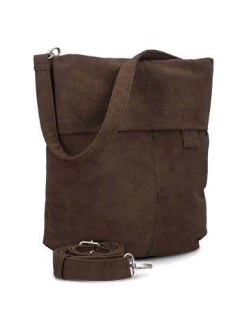 Zwei Mademoiselle M12 - Schultertasche 32 cm (cord-wood) in nubuk-espresso