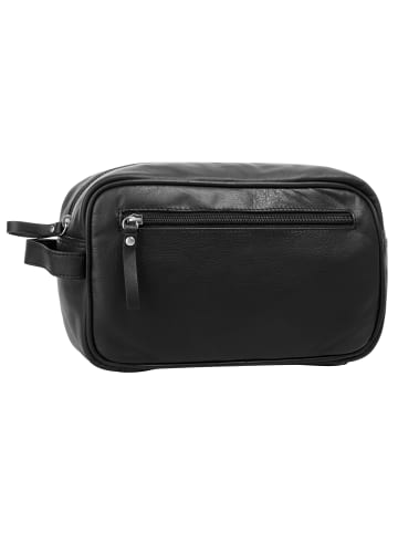 Bodenschatz Kulturtasche echt Leder in schwarz