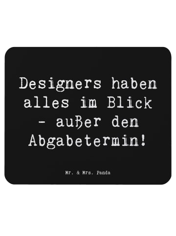 Mr. & Mrs. Panda Mauspad Spruch Designer Überblick mit Spruch in Schwarz