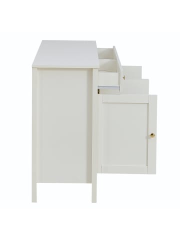 ABRIHOME Sideboard mit 2 Schubladen und Stauraum in Weiß