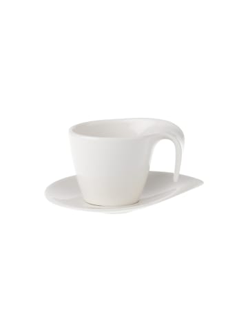 Villeroy & Boch Frühstückstasse mit Untertasse Flow 250 ml weiß in weiß