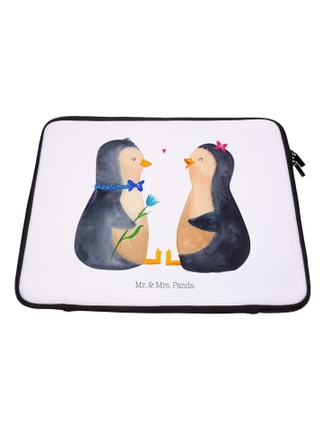 Mr. & Mrs. Panda Notebook Tasche Pinguin Pärchen ohne Spruch in Weiß