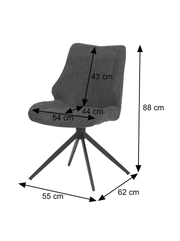 MCW 6er-Set Esszimmerstuhl O48, Bordeaux