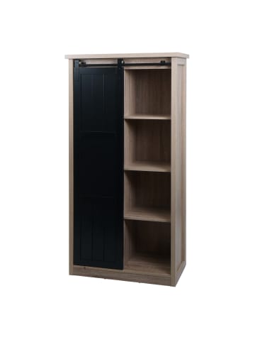 MCW Schrank K75 mit Schiebetüre und 8 Staufächer, Naturfarben