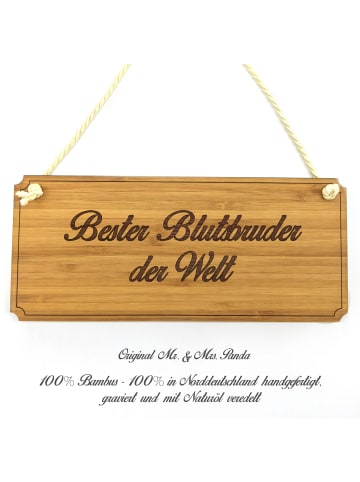 Mr. & Mrs. Panda Hinweisschild Blutsbruder mit Spruch in Keine Angabe
