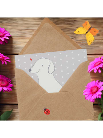 Mr. & Mrs. Panda Glückwunschkarte Labrador Moment ohne Spruch in Grau Pastell