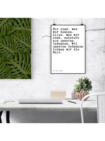 Mr. & Mrs. Panda Poster Wir sind, was wir... mit Spruch in Weiß