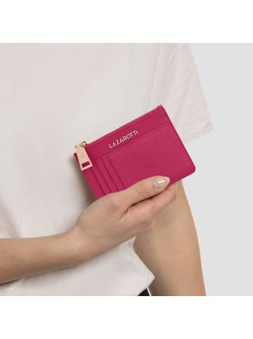 Lazarotti Bologna Leather Schlüsseletui Leder 11,5 cm mit Air Tag Fach in hot pink