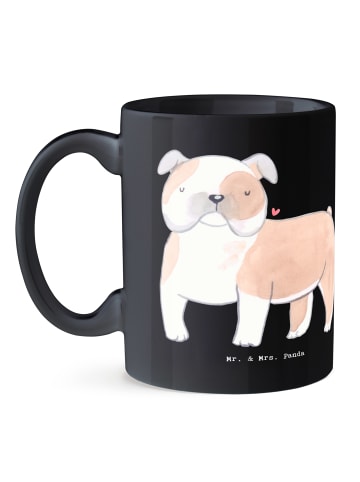Mr. & Mrs. Panda Trinkbecher Englische Bulldogge Liebe mit Spruch in Schwarz